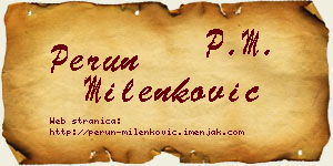 Perun Milenković vizit kartica